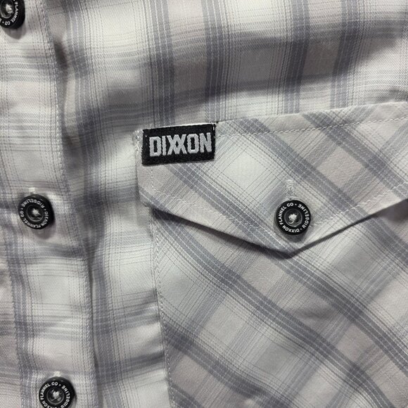 Dixxon Shirt Womens Small Gray Plaid Short Sleeve Button Down The Ridgeline - Picture 2 of 10